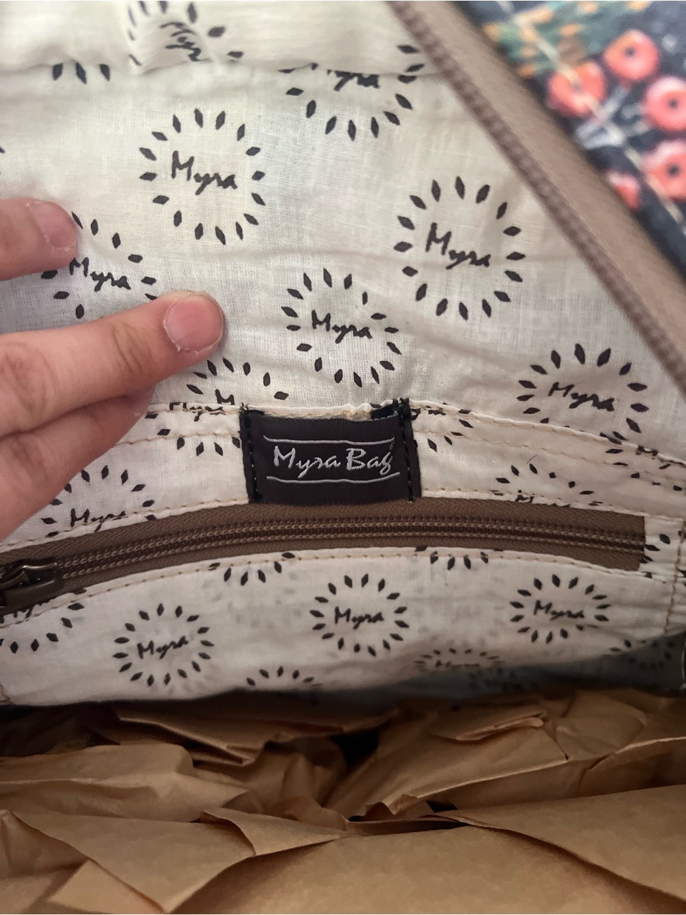 Myra Bag Patchwork Floral Shoulder Bag in Yellow, Purple, Teal and Brown - Picture 2 of 5